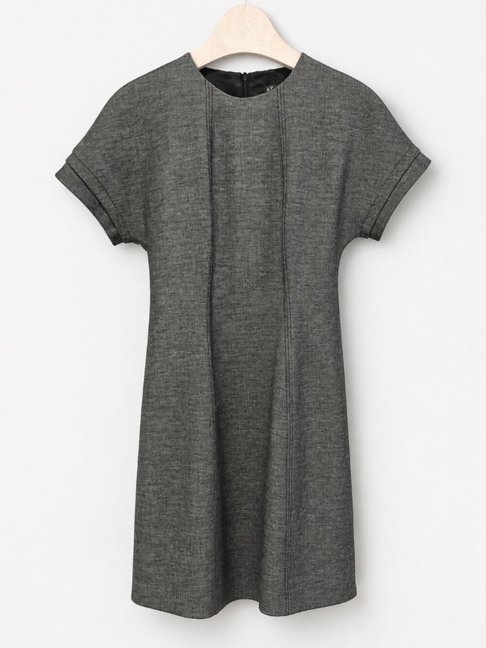 Armani Exchange Charcoal Grey Textured Shift Dress US 0